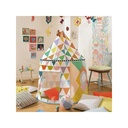 Tente Cabane multicolore