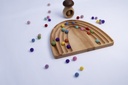 Pagalou - Sensory Rainbow with natural wool felt balls - mauve