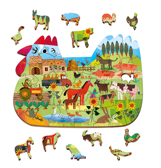 Ludattica Woody - Puzzle La Ferme 48 pcs