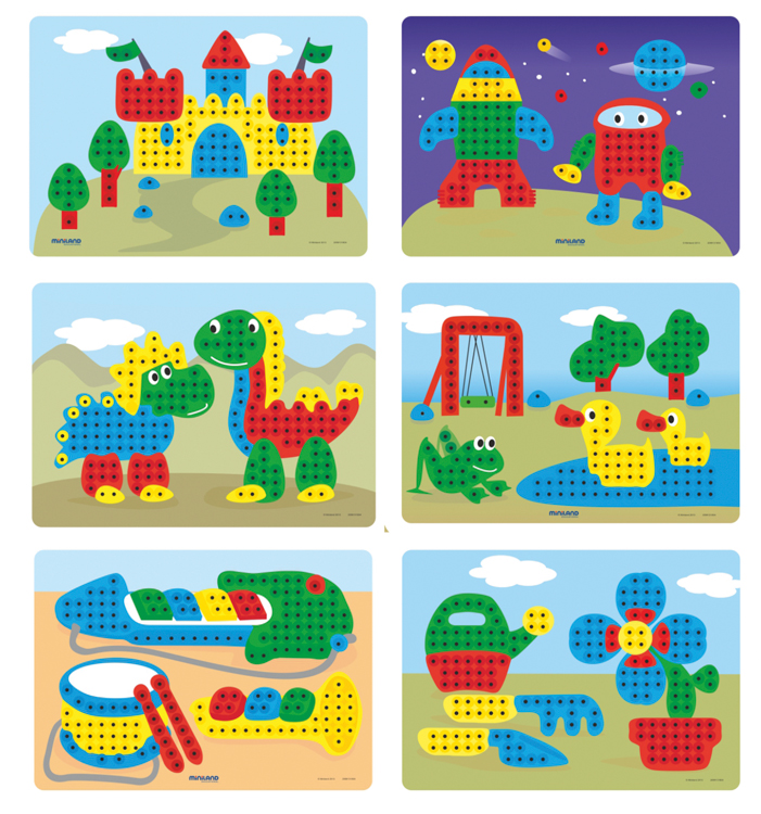Miniland Mozaïque Pegs 10 mm avec Tableau + 240 Clous