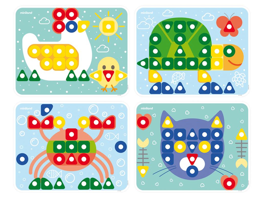 Miniland - Mozaïque Superpegs avec Tableau + 64 Clous