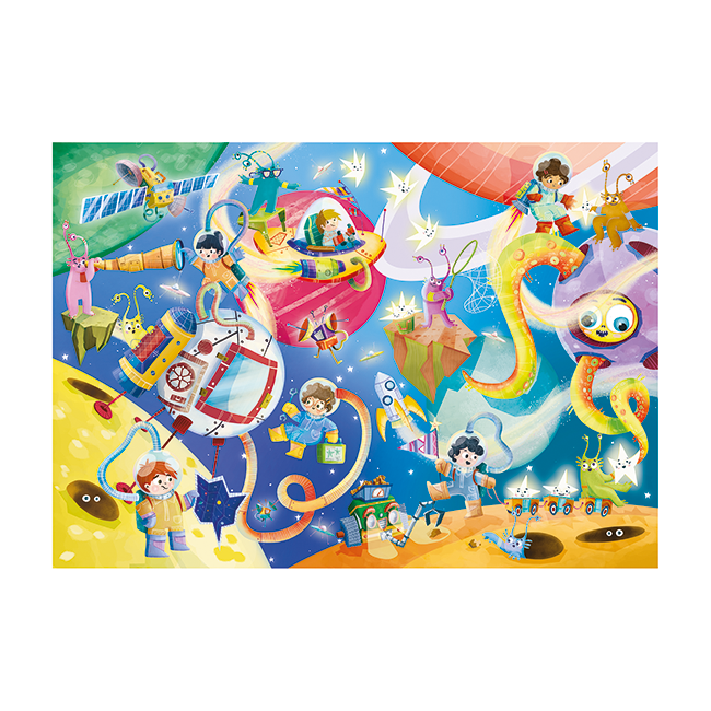 Ludattica - Puzzle Géant dans l'Espace 48 pcs