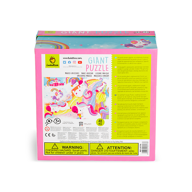 Ludattica - Puzzle Géant Licorne Magique 48 pcs