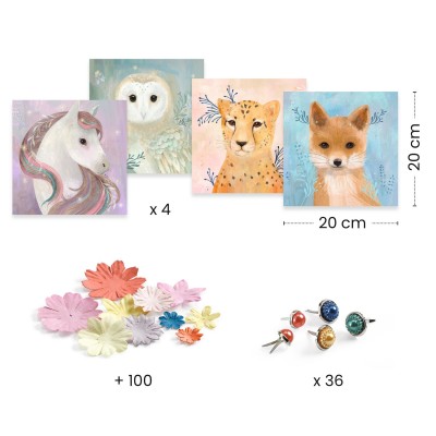 Djeco - Tableaux en 3D Couronnes de fleurs