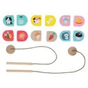 Cubika - Jeu d'enfilage en bois - Animal et sa nourriture