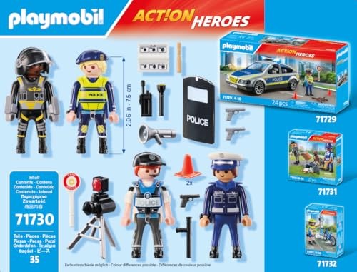 PLAYMOBIL Action Heroes 71730 Police Figure Set Toy Figures Police Figure Toy for Children from 4 Years