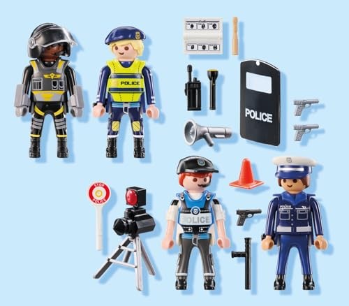 PLAYMOBIL Action Heroes 71730 Police Figure Set Toy Figures Police Figure Toy for Children from 4 Years