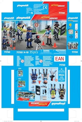 PLAYMOBIL Action Heroes 71730 Police Figure Set Toy Figures Police Figure Toy for Children from 4 Years