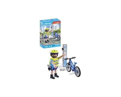 Policier cycliste et borne éléctrique 