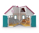 Schleich Horse Club Open Stable Litte Horseshoe 60 Piece Playset with Haflinger Mare and Foal for Children Ages 5+