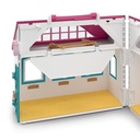 Schleich Horse Club Open Stable Litte Horseshoe 60 Piece Playset with Haflinger Mare and Foal for Children Ages 5+