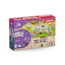Schleich Horse Club Open Stable Litte Horseshoe 60 Piece Playset with Haflinger Mare and Foal for Children Ages 5+