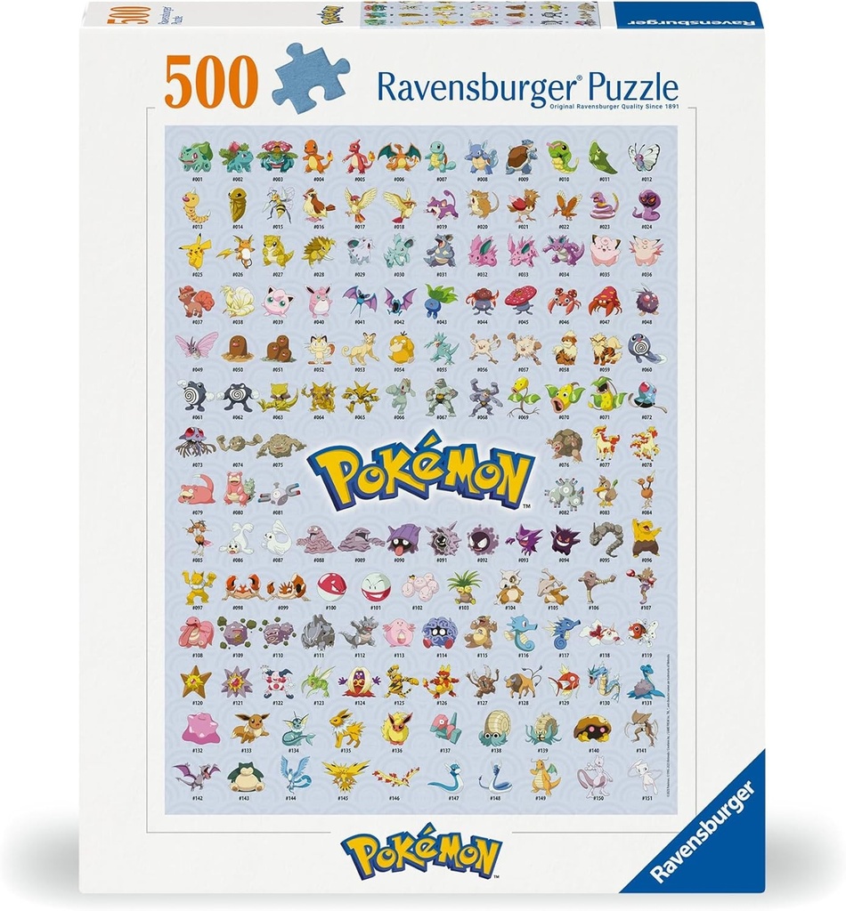 Ravensburger 12000511 - Pokémon - 500 Pieces Jigsaw Puzzle  Puzzle for Adults and Kids Age 12 Years up Pokémon Puzzle Gifts for Pokémon Fans