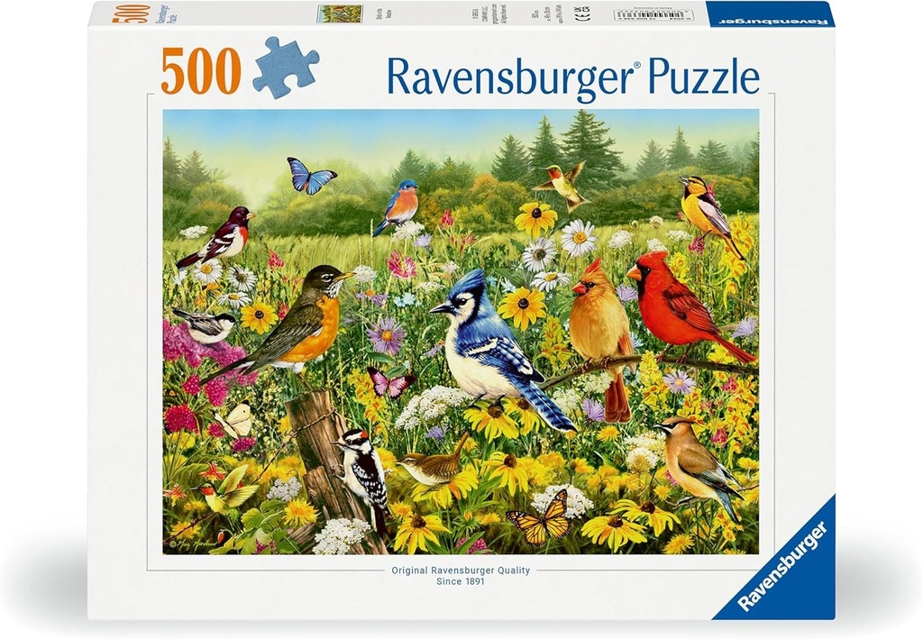 Ravensburger Puzzle 12000336 - Vogelwiese - 500 Teile Puzzle Für Erwachsene Und Kinder Ab 12 Jahren Tier-Puzzle Neues Design