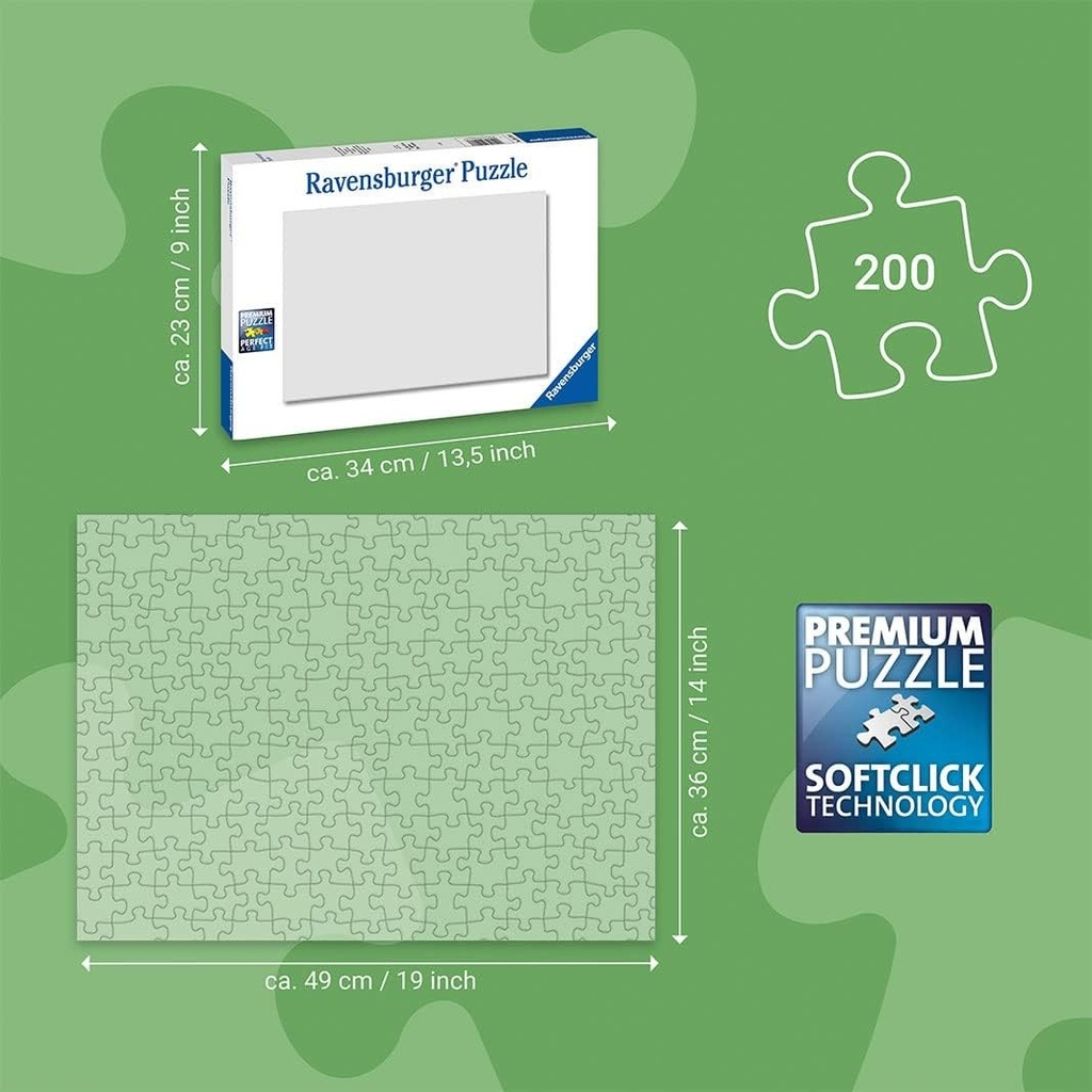 Ravensburger - Puzzle Minecraft Puzzle 200 Pezzi XXL Puzzle Bambini 8 Anni 58x25cm