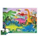 Crocodile Creek 36-Piece Jigsaw Floor Puzzle - Fun Floor Puzzles for Kids Ages 3-5 - Heavy-Duty Shaped Box for Storage - Dino Land - 27  W X 20  H Fin