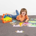 Crocodile Creek 36-Piece Jigsaw Floor Puzzle - Fun Floor Puzzles for Kids Ages 3-5 - Heavy-Duty Shaped Box for Storage - Dino Land - 27  W X 20  H Fin