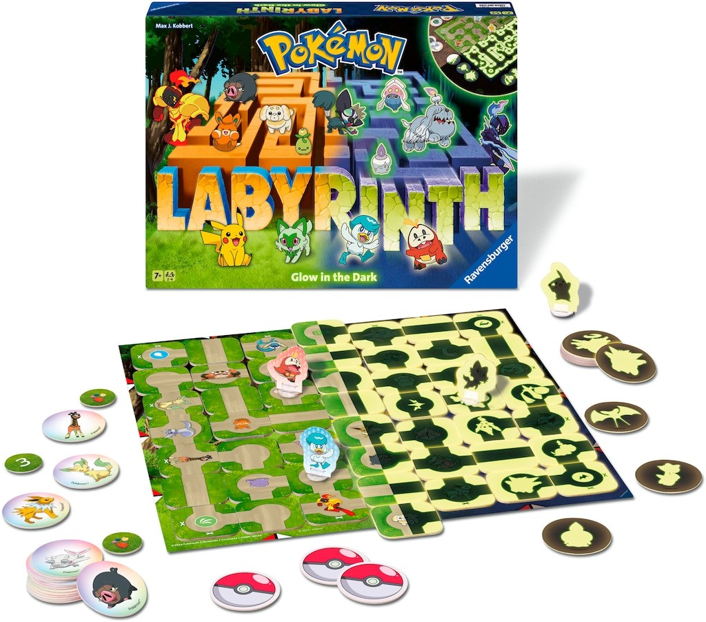 Ravensburger 22705 - Pokémon Labyrinth Glow in the Dark - Gesellschaftsspiel Für 2-6 Personen Spiel Ab 7 Jahren: Im Hellen Und Dunkeln Spielbar