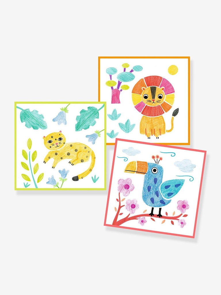 Kinder Kreativ-Set Schablonenbilder DJECO