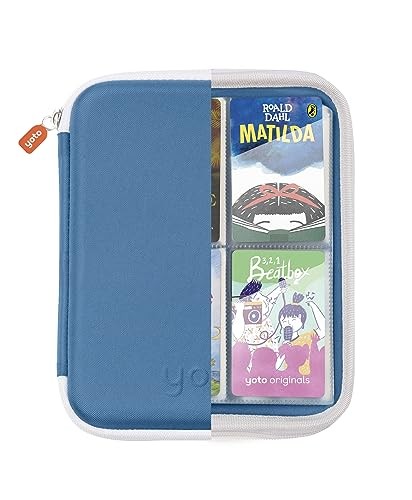 Card Case in Blue Bird â Kids Yoto Accessory, Soft Portable Folder with Zipper & 64 Pockets for Yoto Player & Mini Audiobook Cards, Card Binder