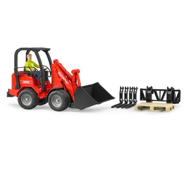 Bruder 02191 Schaeffer Compact Loader 2034 W/ Figure and Accessories