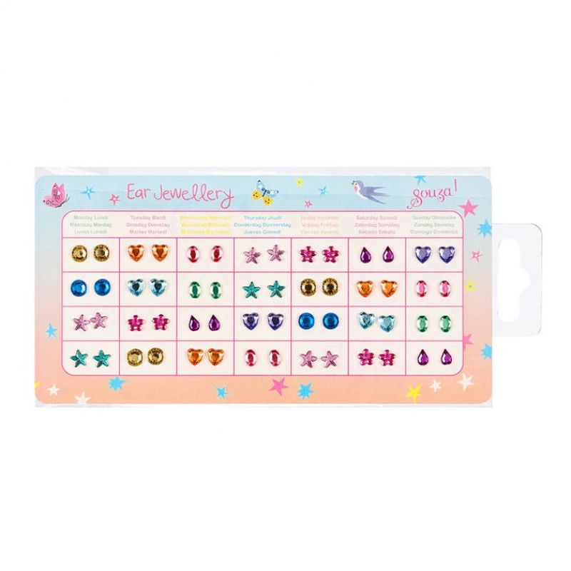 Boucles d'oreilles autocollantes semainier