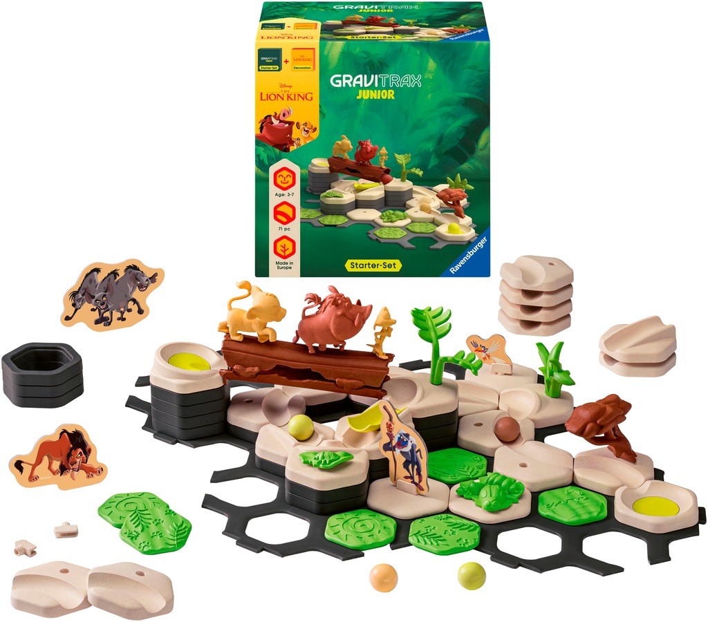 Ravensburger Gravitrax Disney Junior Lion King Bundle: 70-Piece Building Set for Creative Thinking