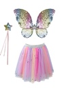 Great Pretenders Rainbow Sequins Skirt with Wings & Wand