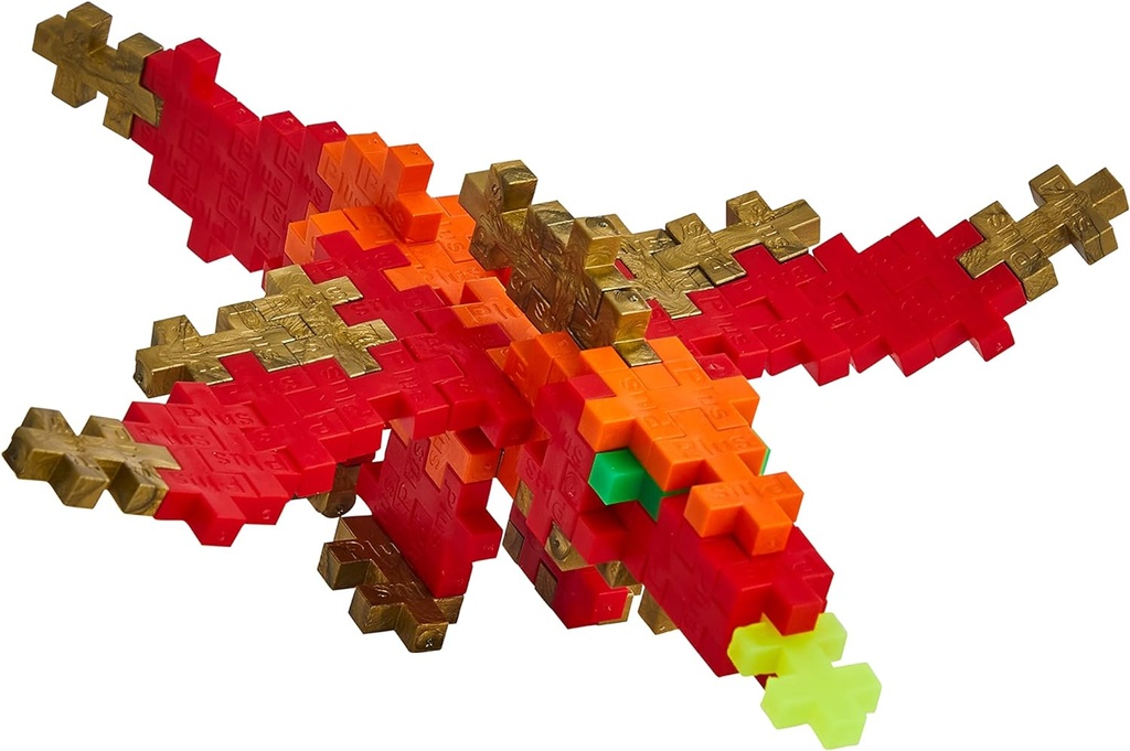 Plus-Plus Dragon - 100 Pieces - Creative Play Building Blocks Building Developing Toys for Kids STEM STEAM Produced in Denmark