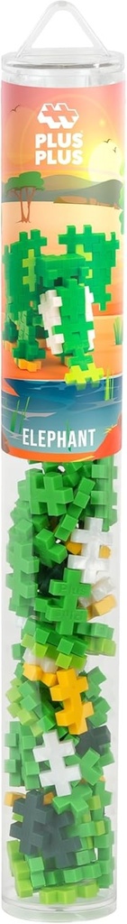 Plus-Plus - 100 Bouwstenen Met Opbergbuis - Olifantenbuis 100 Stuks - Bouwspel Voor Kinderen Vanaf 5 Jaar - Educatief En Speels Speelgoed Voor Meisjes