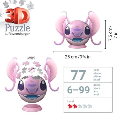 Disney Stitch Angel Puzzle Ball 77Pcs - Multi