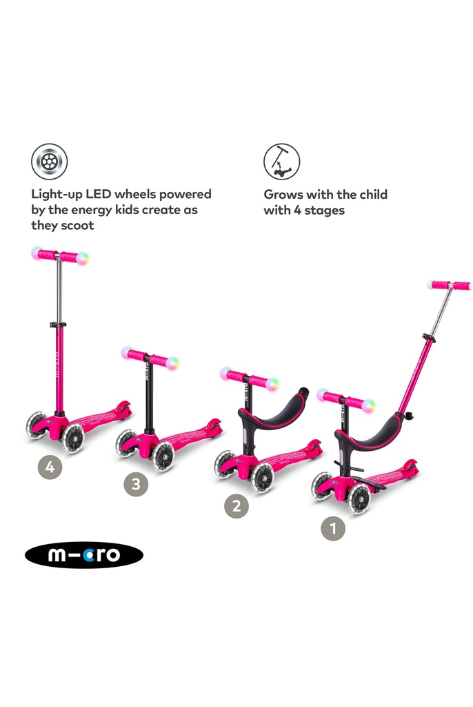 Mini Micro Deluxe Magic Led 1an-6ans Rose