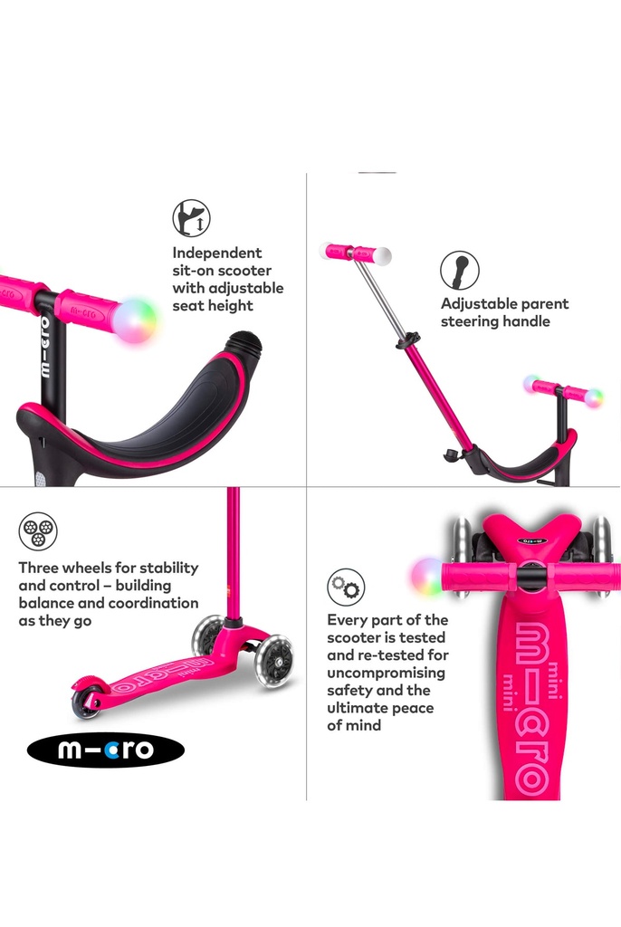 Mini Micro Deluxe Magic Led 1an-6ans Rose