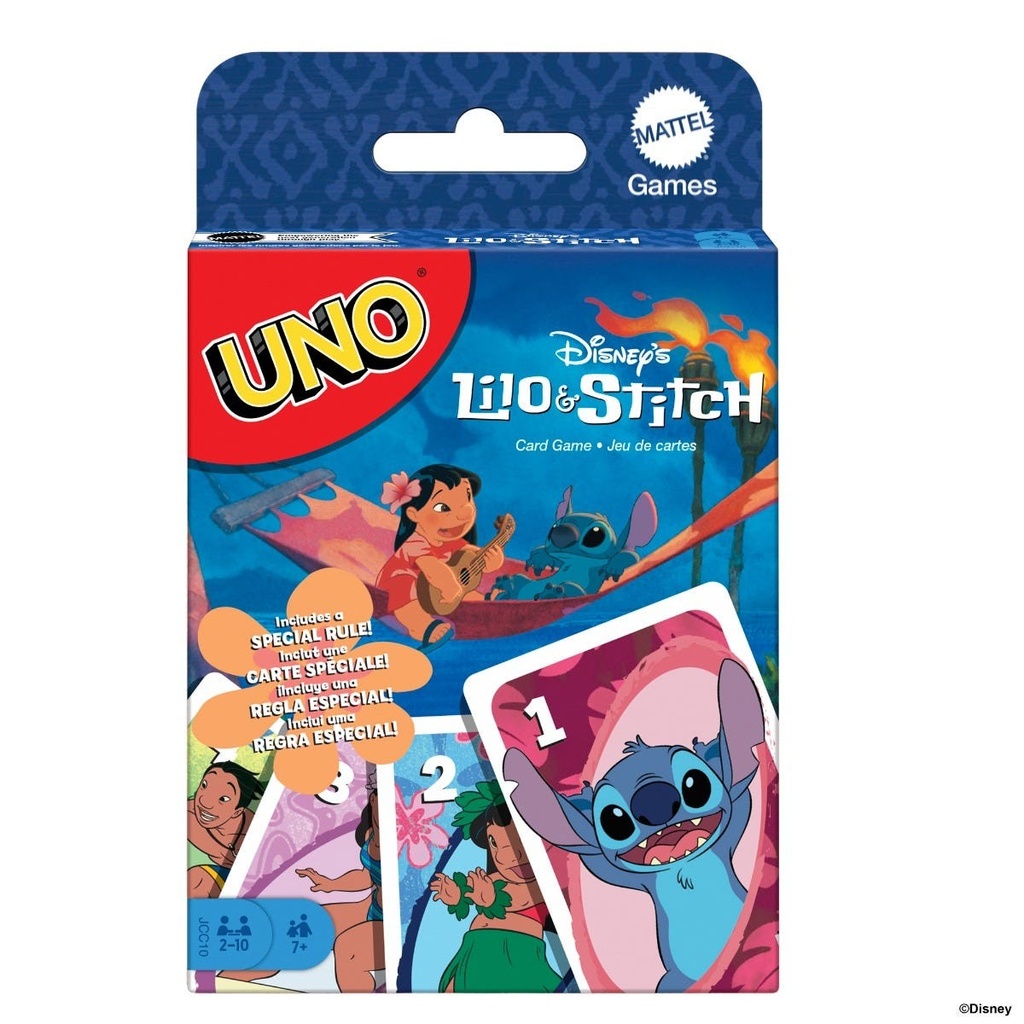 UNO Disney’s Lilo and Stitch Card Game for Kids Adults & Family with Deck & Special Rule Inspired by the Movie JCC10
