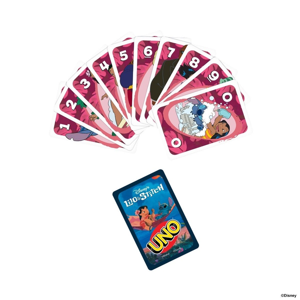 UNO Disney’s Lilo and Stitch Card Game for Kids Adults & Family with Deck & Special Rule Inspired by the Movie JCC10