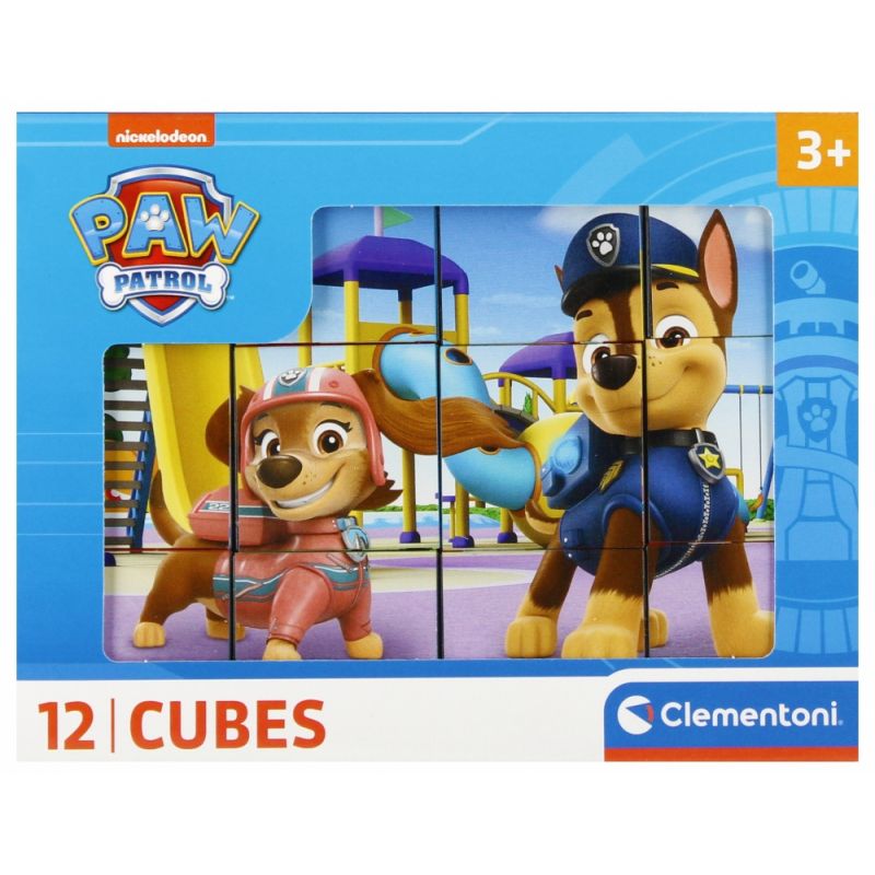 Clementoni 41194 Paw Patrol Jigsaw 12 Pieces-Cube Supercolor Children 3-5 Years Realistic Animals Gift for Boy/Girls Puzzle for Kids Made in Ital