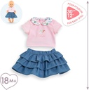 Weekend in Paris T-shirt and Frilled Skirt for Doll Corolle 30 Cm