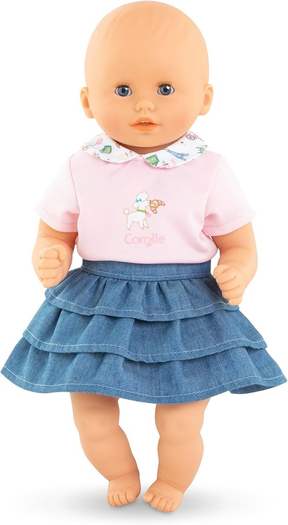 Weekend in Paris T-shirt and Frilled Skirt for Doll Corolle 30 Cm