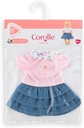 Weekend in Paris T-shirt and Frilled Skirt for Doll Corolle 30 Cm