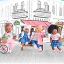 Weekend in Paris T-shirt and Frilled Skirt for Doll Corolle 30 Cm