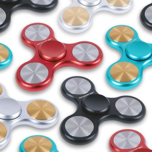 Bopster Metal Spinner, Handheld Tri-Fidget Spinner for Children and Adults, 4+ Minutes Spin Time, 73 G, Smooth Desk Toy for Stress Relief, Concentrati