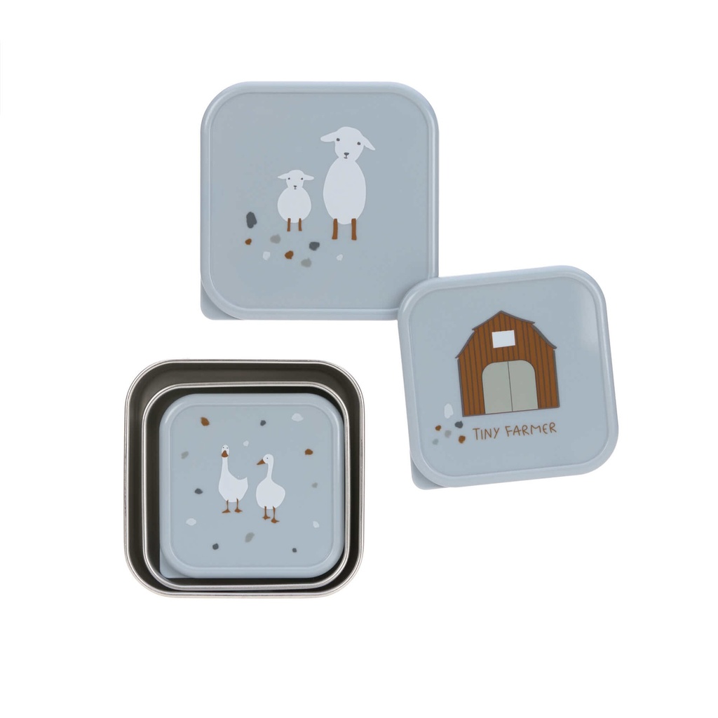 Snackbox set boite a gouter tiny farmer bleu
