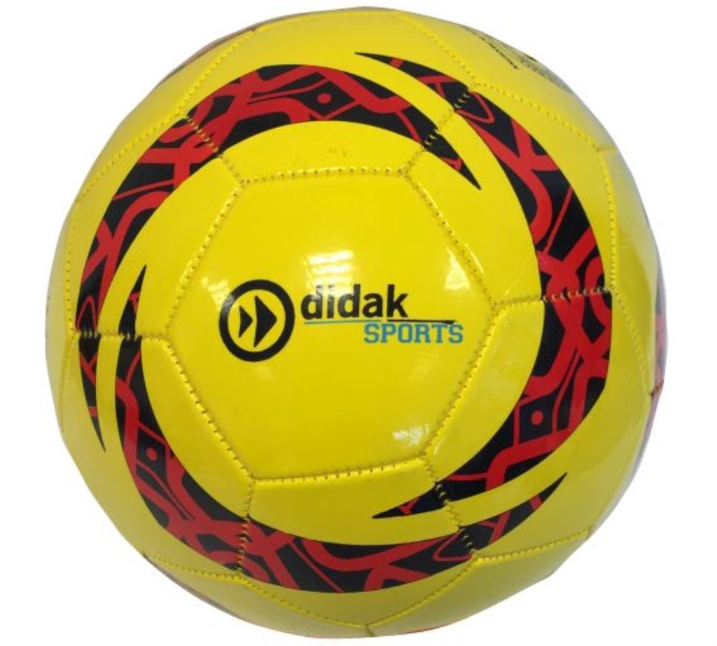 Balle cuir foot - Jaune/Noir/Rouge