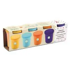 4 pots de pâte à modeler nature