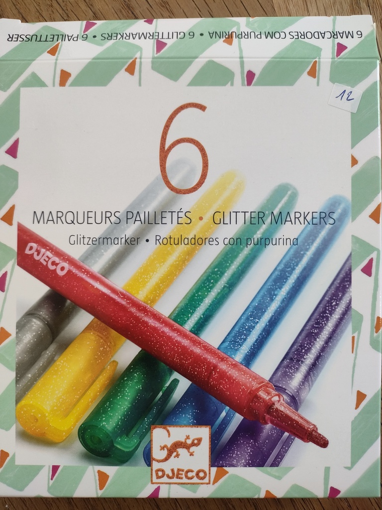 6 marqueurs pailletés