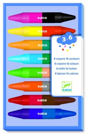 8 Crayons Doubles, 16 couleurs