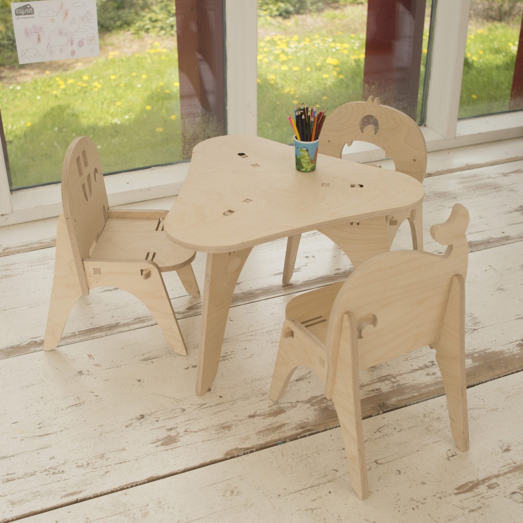 Table et 3 chaises elysta