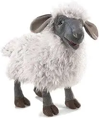 Marionnette mouton avec fourrure longue