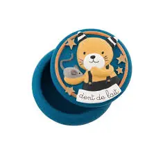 Boîte à dents bleu Les Moustaches
