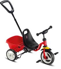 Tricycle ceety rouge avec canne